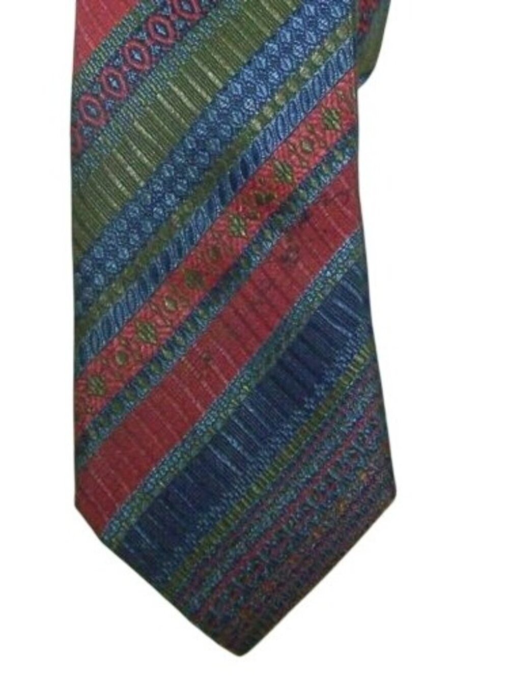 Tie Red Green Black  Acetate Neck Tie No name  Brand  58 " Long  3 1/2"  Wide